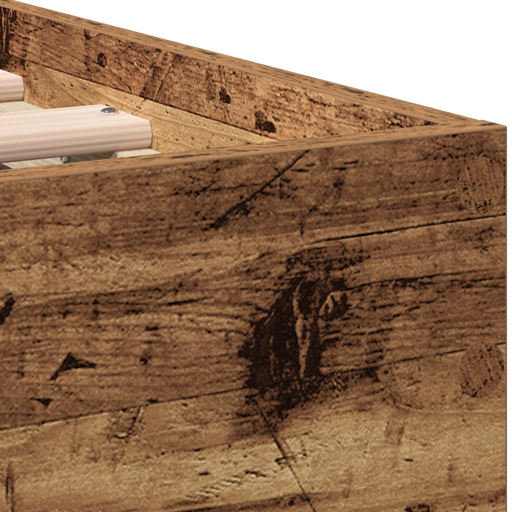 Letto Singolo in Legno Antico Legno Massello Singolo Durevole