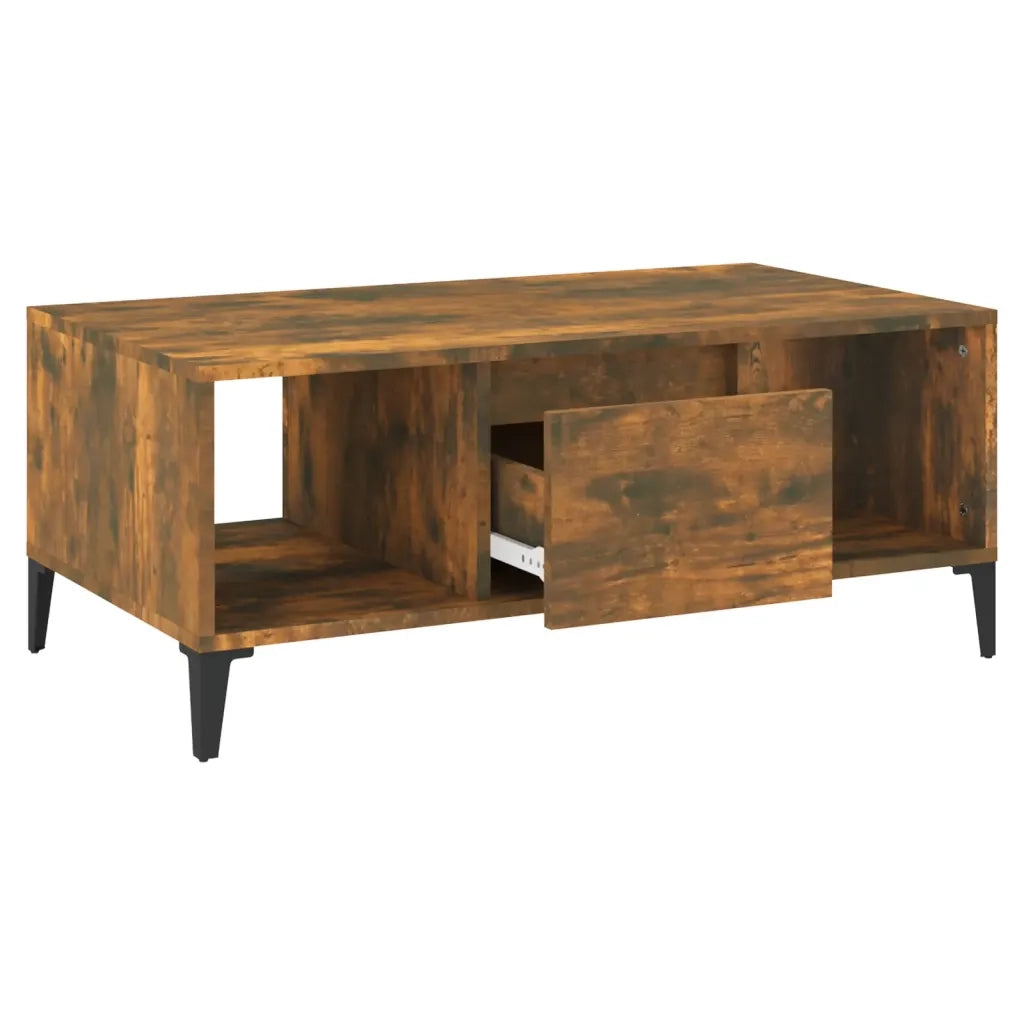 Tavolino da Salotto Rovere Fumo 90x50x36,5 cm Legno Multistrato 821073