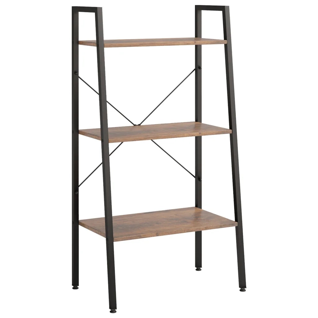 Scaffale Autoportante 3 Ripiani Marrone Scuro Nero 56x35x108 cm 336362