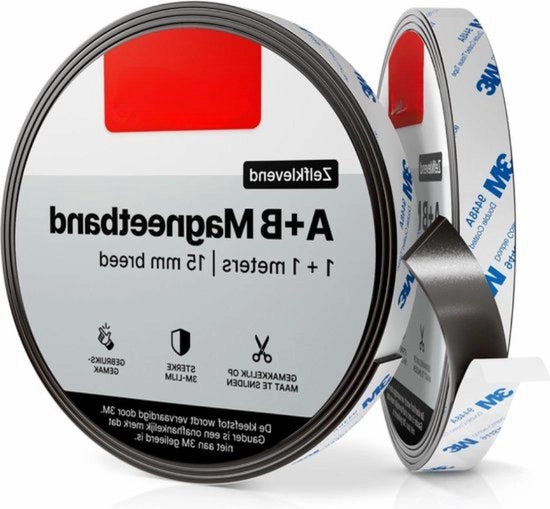 Tape Magnetico Autoadesivo per Orecchini da Volo & Tende - 1 m + 1 m - Nastro Magnetico con Adesivo Self-Sostenuto