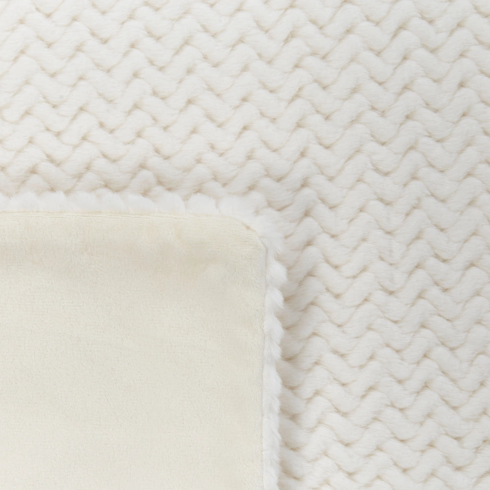 Copriletto Bianco 150 x 200 cm Poliestere Pelliccia in rilievo Motivo decorativo Copriletto Design Classico Camera da Letto