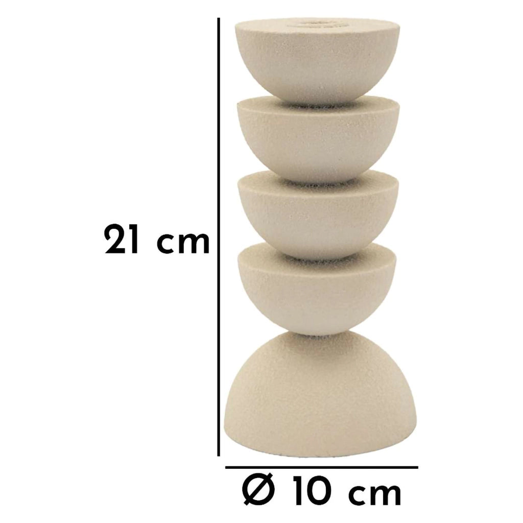 Faratite, Portacandela Sfumatura Colore Struttura Crema, Bianco Crema
