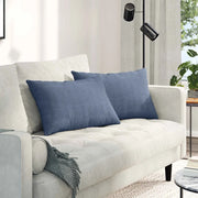 Cuscini da Divano 2 pcs Blu 60 x 40 cm Tessuto in Cords