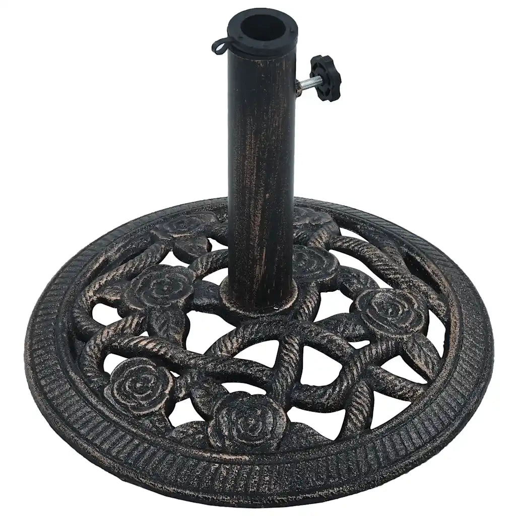Base Ombrellone Nero e Bronzo 9 kg 40 cm in Ghisa