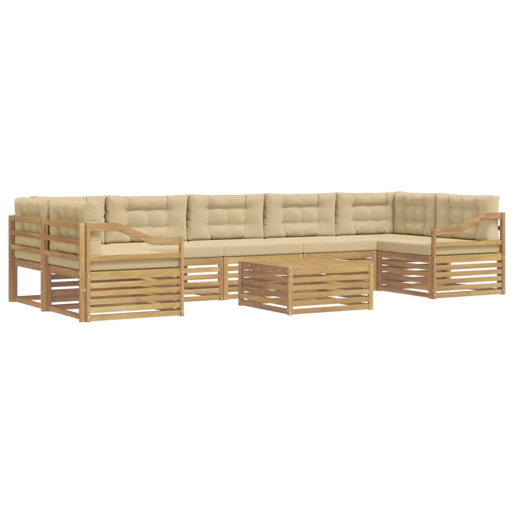 Set di divani da esterno 8 pcs Bianco e Beige