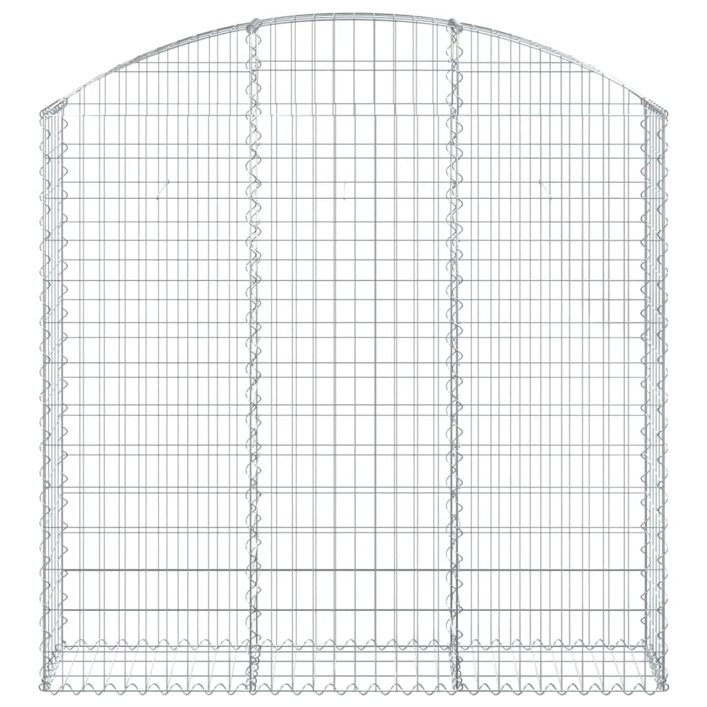 Gabbione cesto gabbia recinzione muro di contenimento ad arco 150 x 30 x 140/160 cm ferro zincato Argento 02_0039972