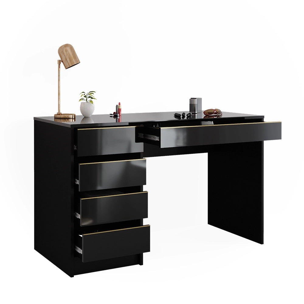 Vicco Tavolo da toilette Nero/oro 120 cm Senza specchio