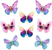 Clips per capelli 3D farfalla - 8 pezzi - spille per capelli per donne - spille per capelli per ragazze - copricapo da sposa - disegno con glitter - spille per capelli