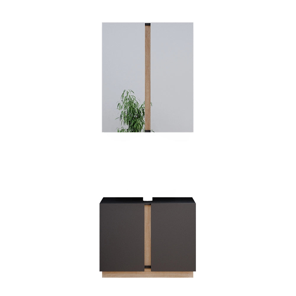 Vicco Set di mobili da bagno Antracite 2 parti