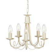 Lampadario Minster avorio oro patina 5 luci E14 Elstead
