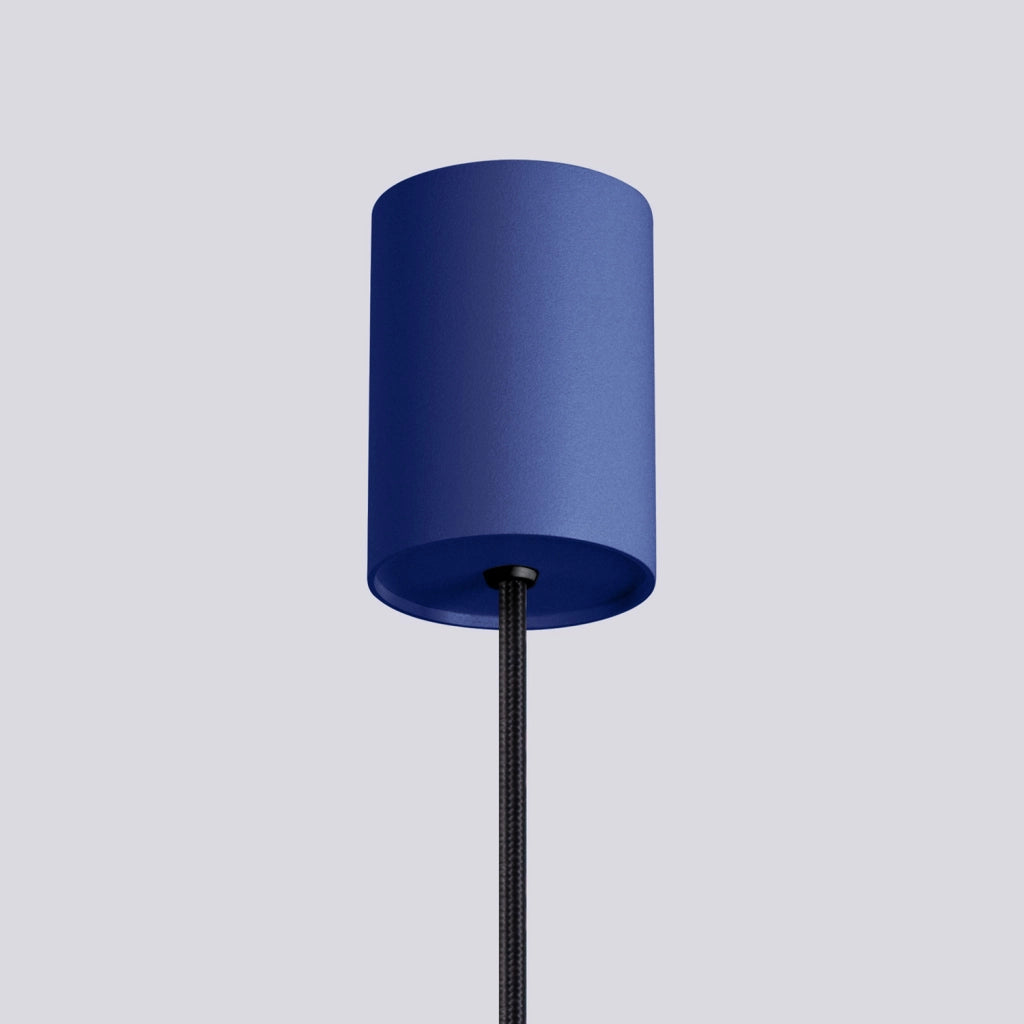 Lampada a sospensione Sfera vetro rigato blu G9 Pure Lume