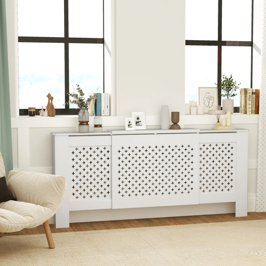Mobile copririscaldatore regolabile ¨C zephmum ¨C bianco 136-200x21.5x91.7 cm