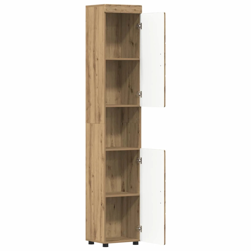 Set di Armadi da Bagno TULUM Rovere artigianale 880360