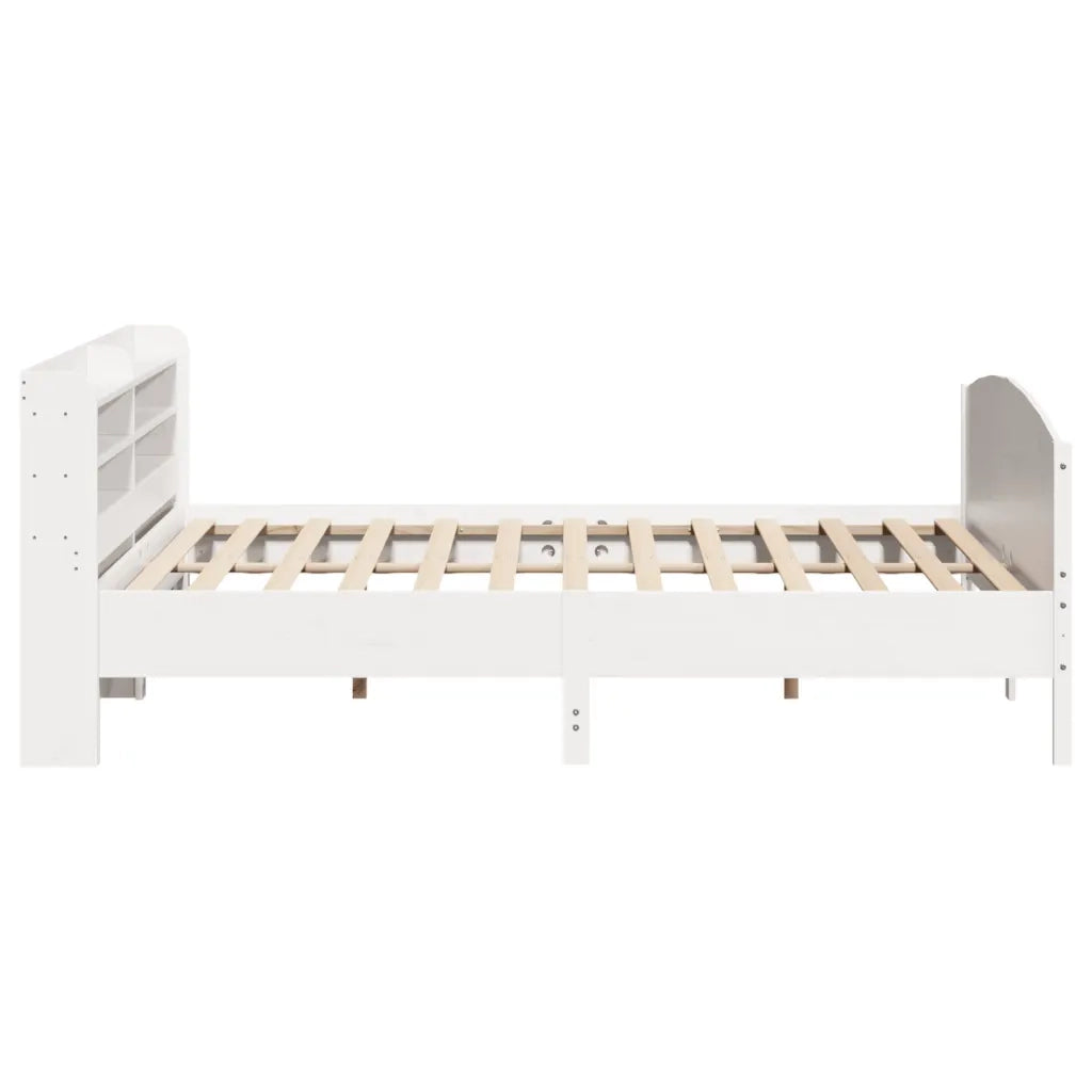 Letto matrimoniale | Letto per adulti | Giroletto senza Materasso Bianco 200x200 cm Legno Massello Pino