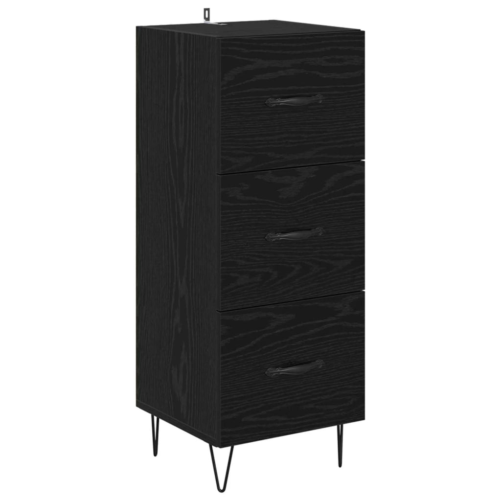 Credenza Rovere nero 34 x 34.5 x 90 cm Legno multistrato 881551
