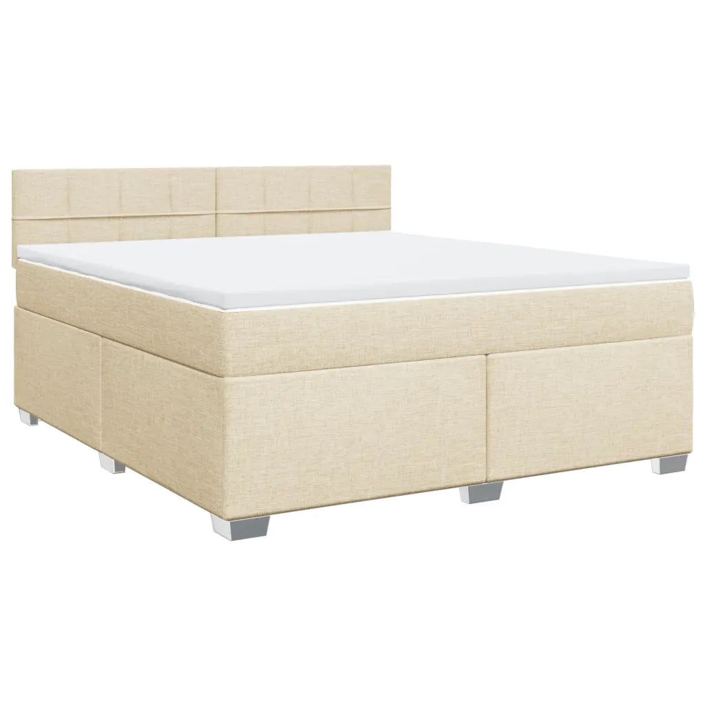 Giroletto a Molle con Materasso Crema 180x200 cm in Tessuto 3288272