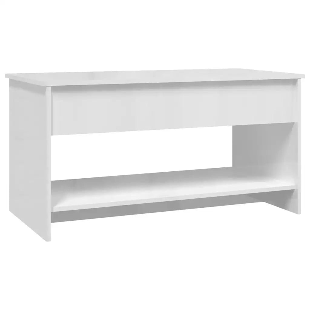 Tavolino salotto | Tavolino da caff¨¨ | Tavolino da Soggiorno Bianco Lucido 102x50x52,5 cm Legno Multistrato