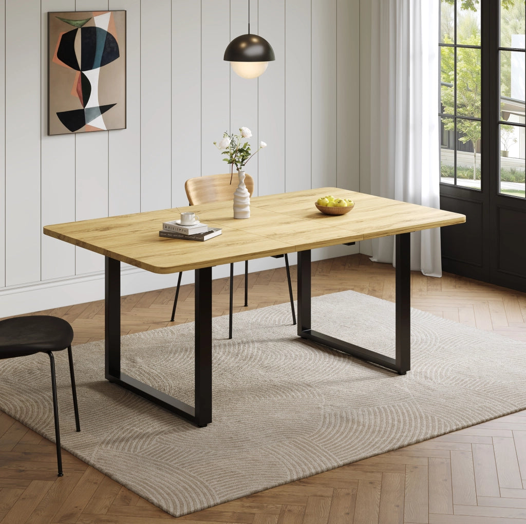Tavolo da pranzo allungabile 140-220x80 cm in MDF naturale