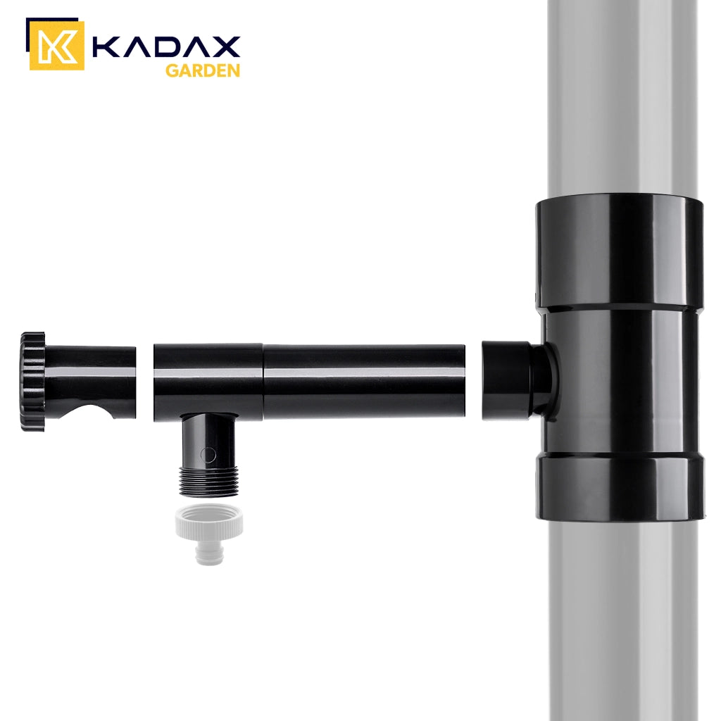 Collettore di acqua piovana KADAX con valvola di raccolta per grondaia da 90 mm