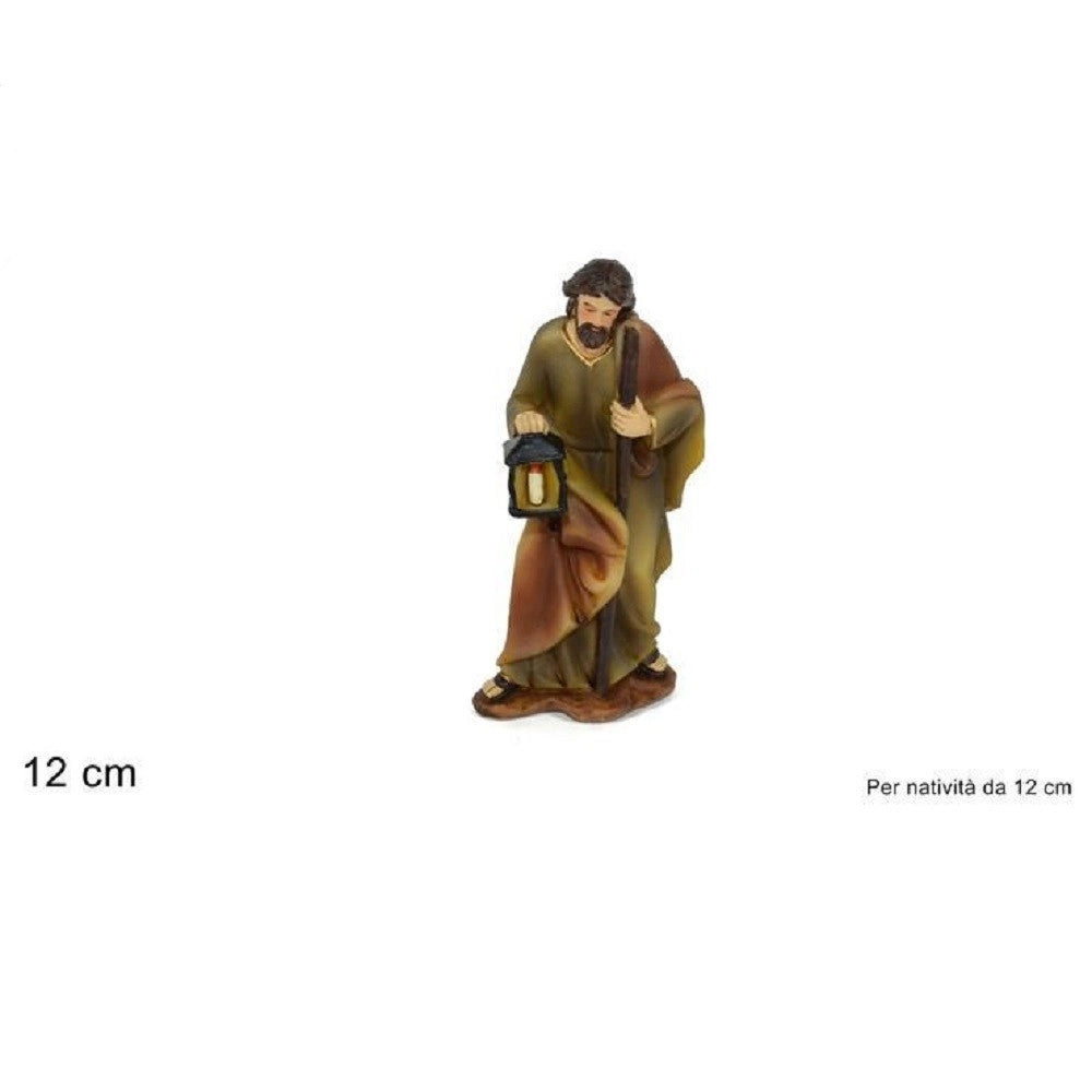 Trade Shop - Statuina San Giuseppe 12cm Per Presepe In Resina Decoro Natale Natalizi Natività -