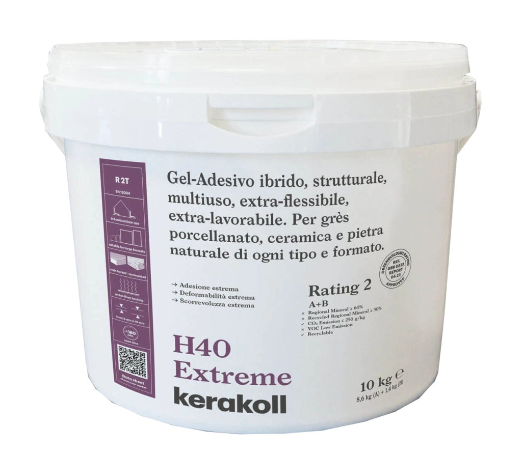 COLLA PER PIASTRELLE IN PASTA 'H40 EXTREME' KERAKOLL 10 Kg - Col. Bianco - 10 kg