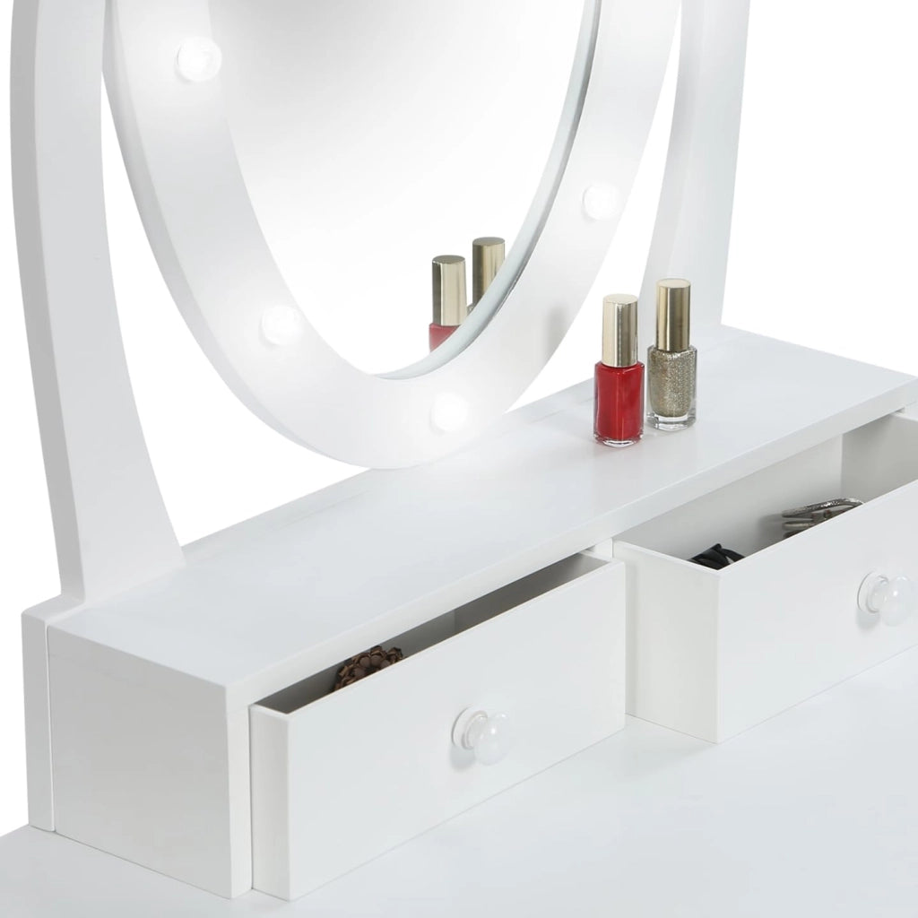 Toeletta con specchio LED e sgabello BELLA