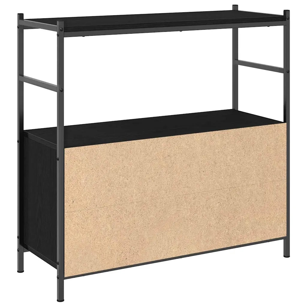 Libreria-Scaffale per Libri-Mobile di Stoccaggio Rovere nero 80 x 30 x 78.5 cm Legno multistrato