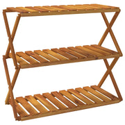 Scaffale Pieghevole 3 Ripiani 70x31x63 cm Legno Massello Acacia CFW1196142