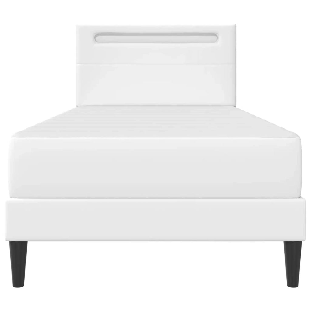 Struttura del letto con testiera Bianco 90 x 190 cm Similpelle