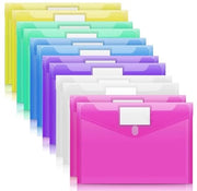 Documentetesi in PVC con 6 tas trasparenti, chiusura con cerniera e etichetta, 12 unità, formato A4