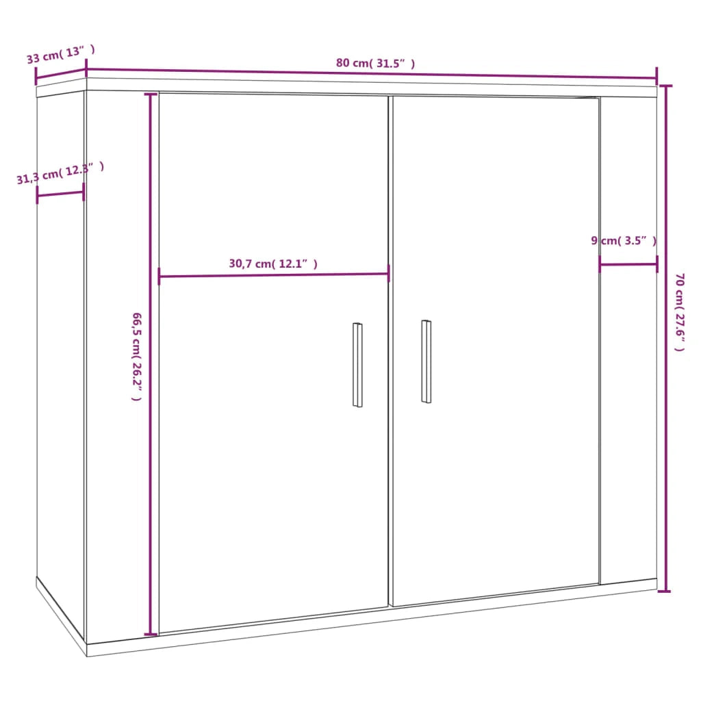 Credenza buffet cassettiera mobile contenitore organizer cucina soggiorno soggiorno 80 x 33 x 70 cm derivati ​​del legno bianco 02_0030512