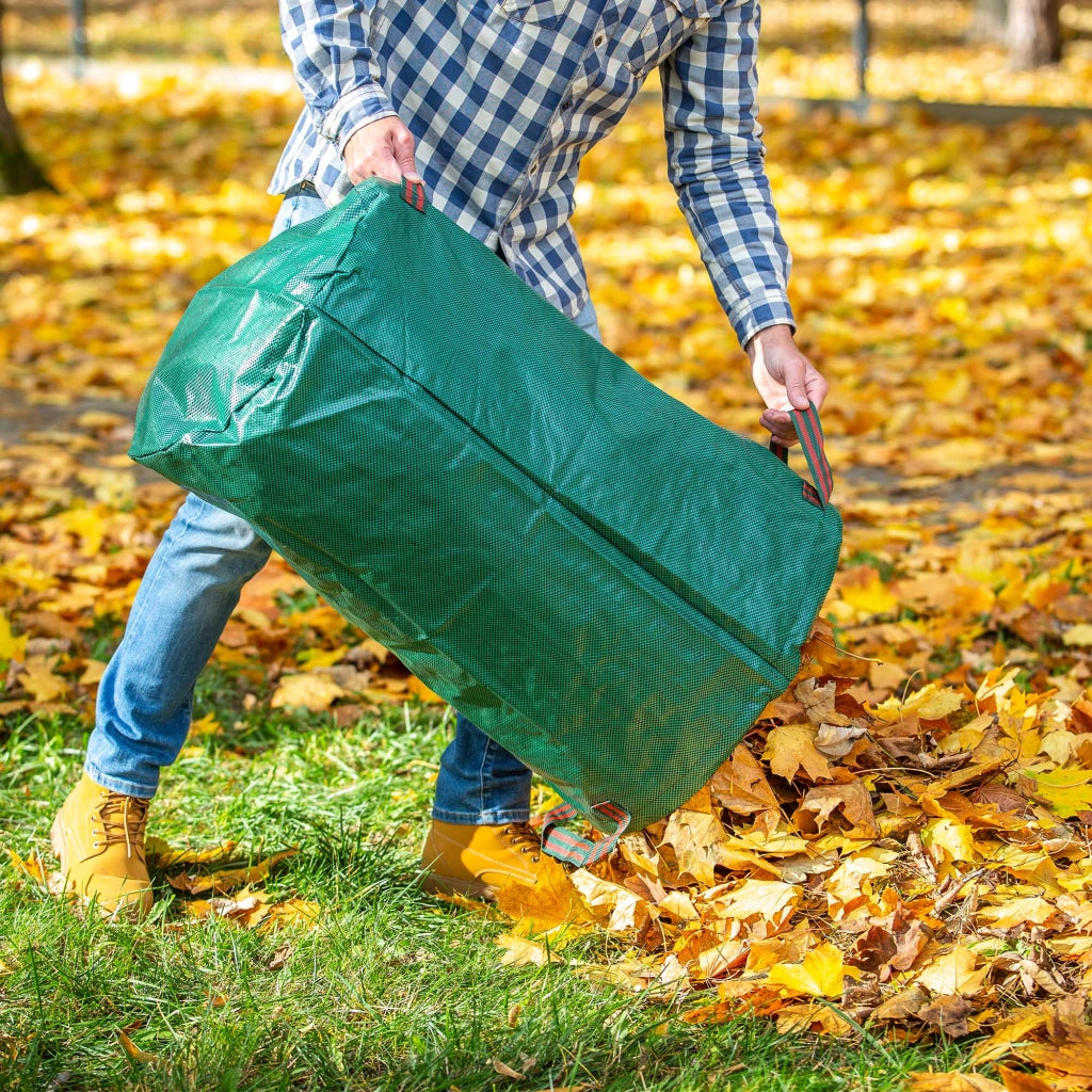 KADAX Sacchetto per foglie, rifiuti da giardino, pieghevole, resistente, con maniglie, 120 L