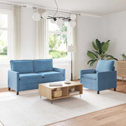 Set di divani 2 pcs Blu Tessuto 3417086