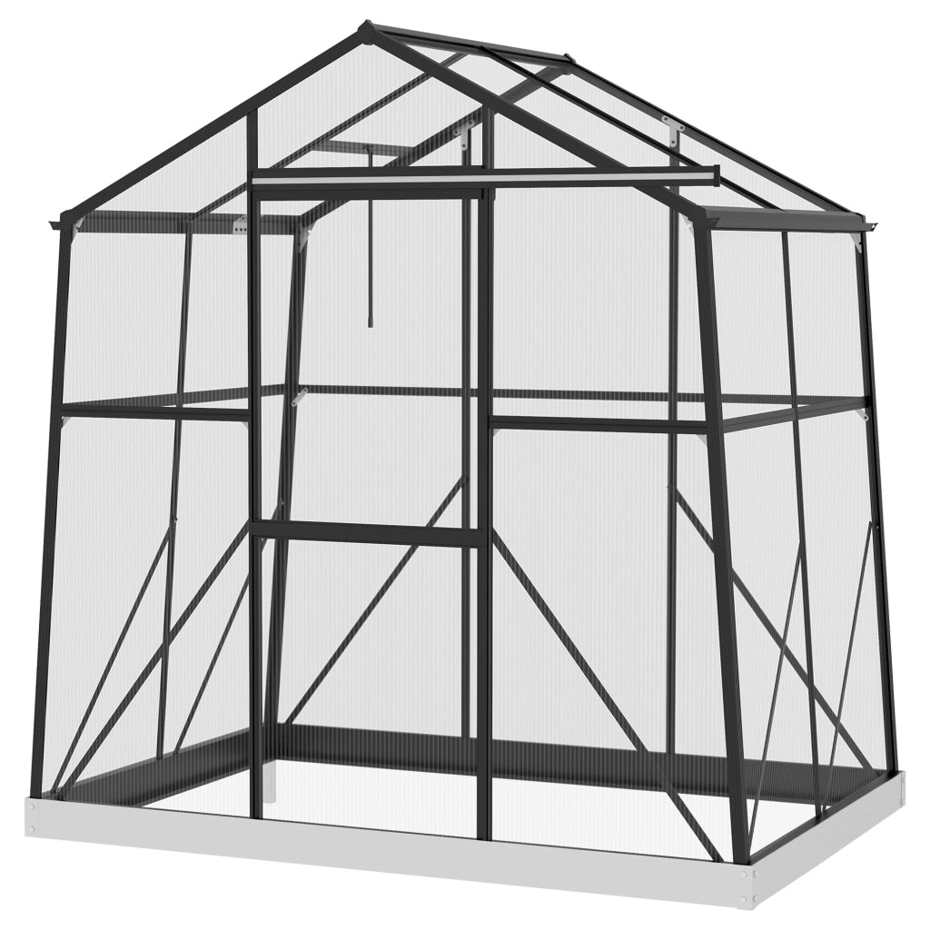 Serra Giardino in Policarbonato e Alluminio ¨C Zephmum ¨C Nero 192x131x203 cm