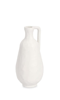 Bottiglia Decorativa Ø10x23 cm in Metallo Hisar Bianca