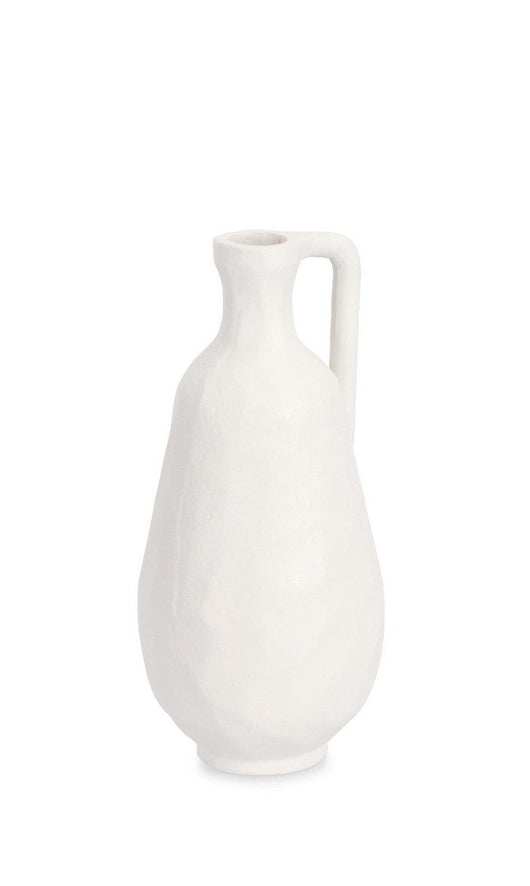 Bottiglia Decorativa Ø10x23 cm in Metallo Hisar Bianca