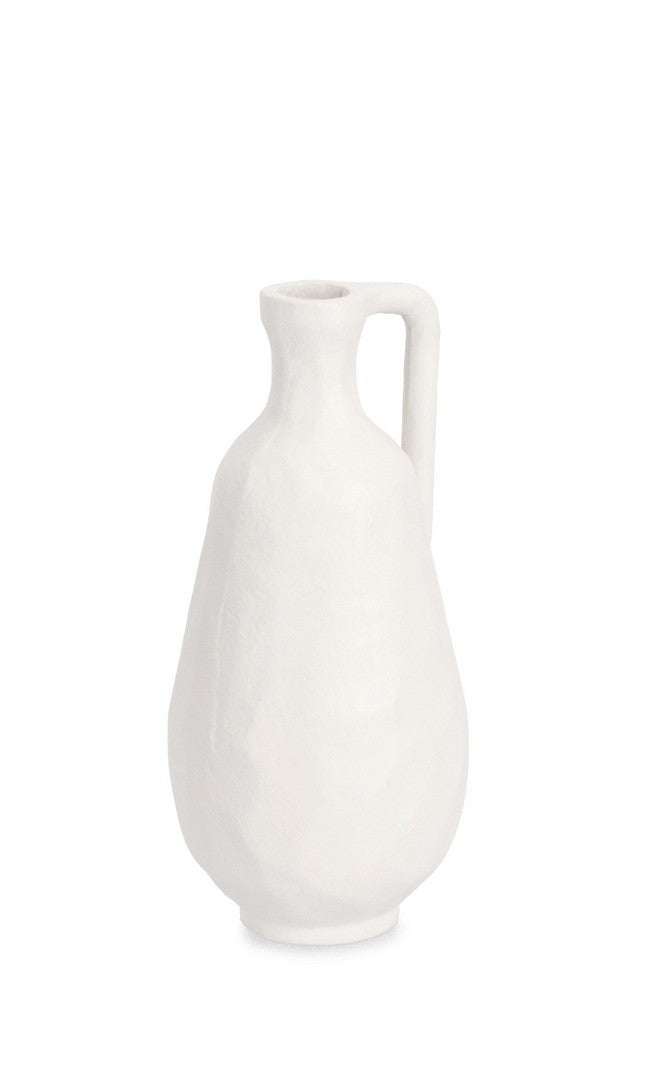 Bottiglia Decorativa Ø10x23 cm in Metallo Hisar Bianca