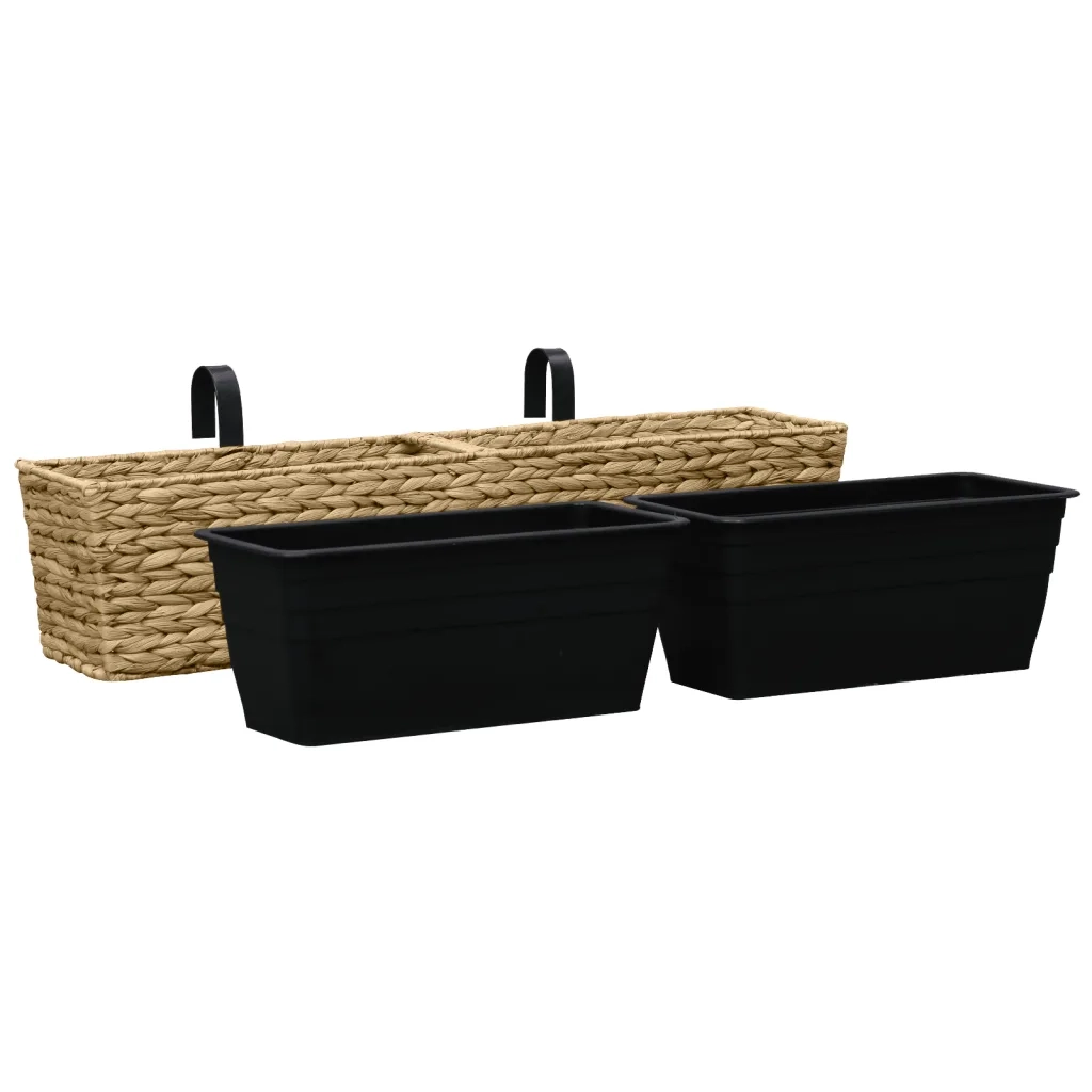 2 pz Fioriere | Cassetta per fiori | Vaso in Giacinto Intrecciato