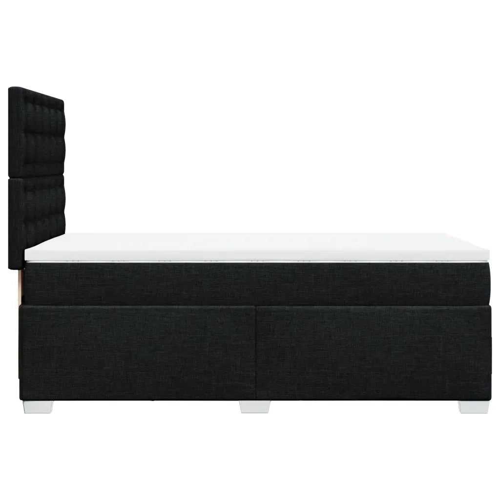Giroletto a Molle con Materasso Nero 90x200 cm in Tessuto