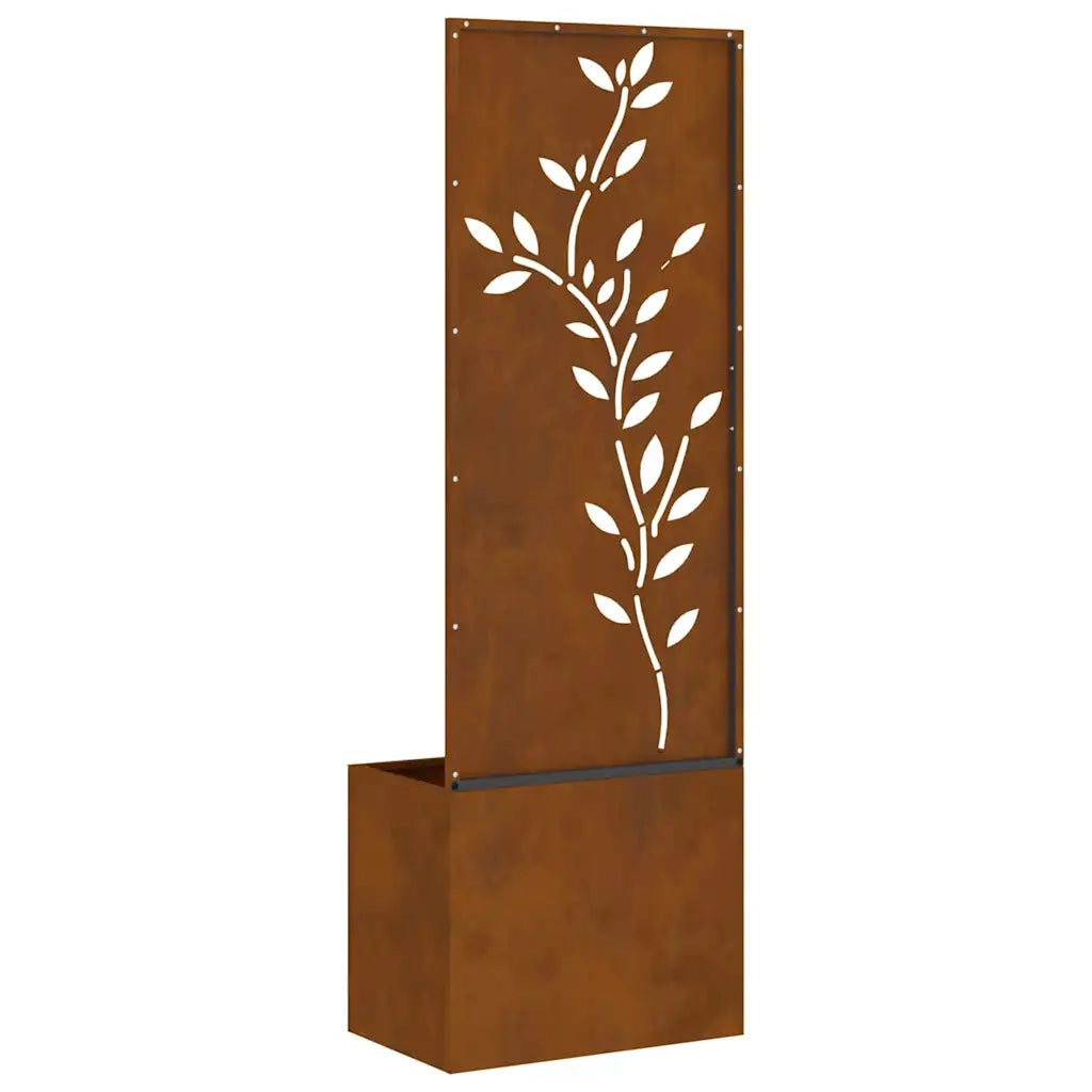 vidaXL Vaso da Giardino con Pannello Decorativo Ruggine 50 x 140 cm