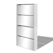 Scarpiera con 4 ripiani e specchio 63 x 17 x 134 cm bianco 02_0043395