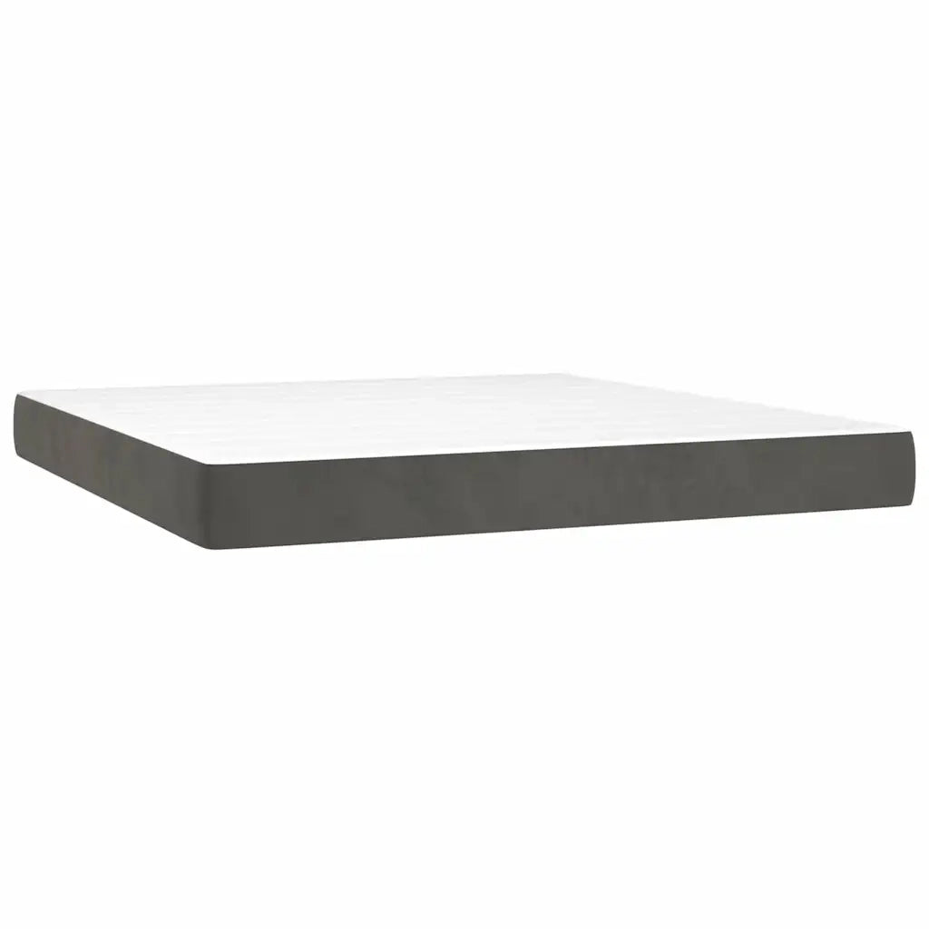Materasso a Molle-Materasso per letto Grigio Scuro 160x210x20 cm in Velluto