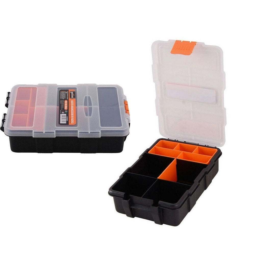 Trade Shop - Valigetta Cassetta Porta Attrezzi E Minuteria Organizer 220x155x60mm 9 Scomparti -