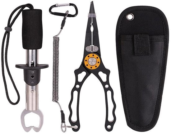 Set di Vistang - Multitool per pesca - Rimozione di ami - Lega di alluminio duratura - 22 x 8.9 x 5.2 cm - Blu