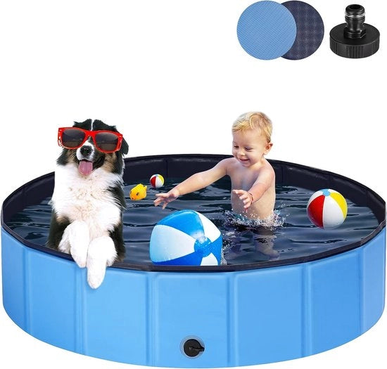 Piscina per cani grande e piccolo, piscina per cani pieghevole, antiscivolo, PVC spesso, vasca da bagno per bambini, cane, resistente, vasca da bagno per cani e bambini, 120 x 30 cm