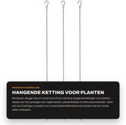 Hanger per piante a catena appesa 90 cm - 3 pezzi - Attacco a forma di S - Hanger per piante da giardino - Cibo per uccelli - Capacità di carico 5 kg - Materiale di alta qualità acciaio - Hanger per piante da giardino