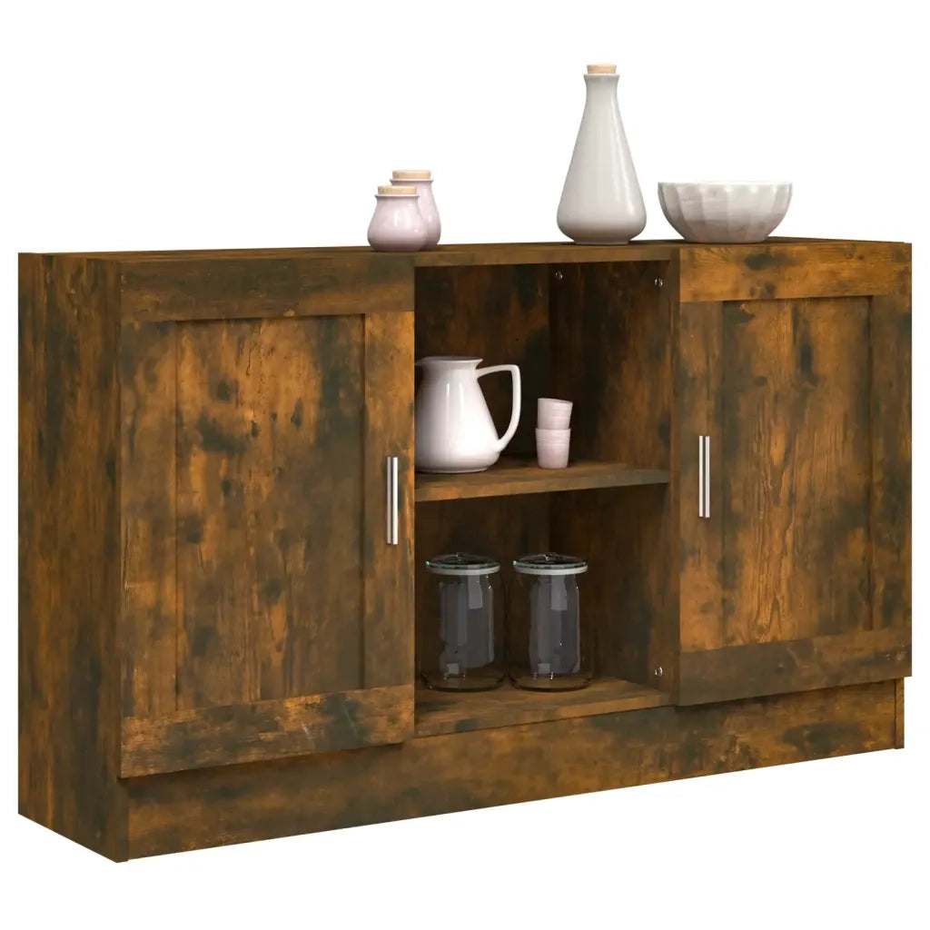 Credenza | Madia | Buffet da pranzo | Armadio da pranzo Rovere Fumo 120x30,5x70 cm in Legno Multistrato