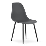 Sedia di design WAT in polipropilene grigio scuro