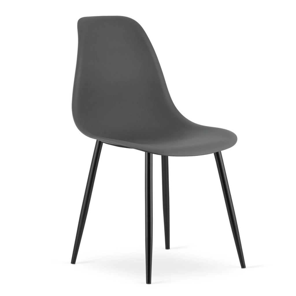 Sedia di design WAT in polipropilene grigio scuro