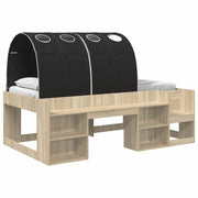 Letto con Tunnel 3 pz Rovere Sonoma e Nero Legno ingegnerizzato 3423616